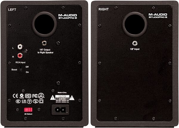 open zoom image for M-Audio Studio Pro 3 Powered Desktop Monitor, Rear