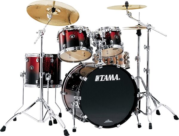 open zoom image for Tama SP42NFS Starclassic Performer New Fusion 4-Piece Drum Shell Kit, Red Sparkle Fade
