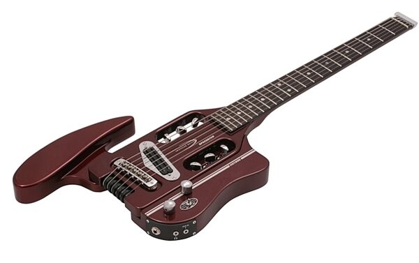 open zoom image for Traveler Speedster Hot Rod Electric Guitar with Gig Bag, Red Angle