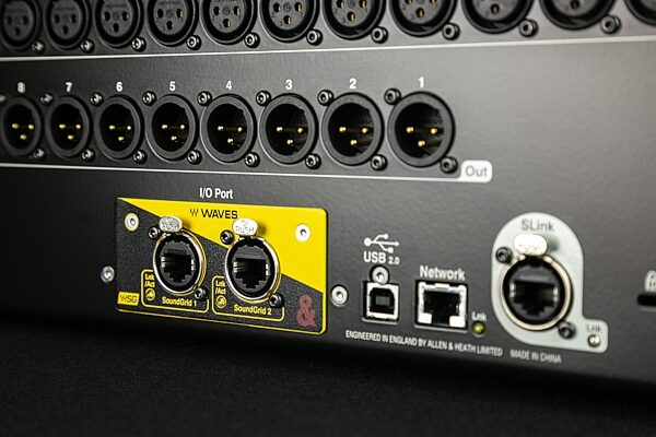 open zoom image for Allen and Heath SQ Waves SoundGrid Audio Interface Module for SQ Series Mixers, Action Position Front