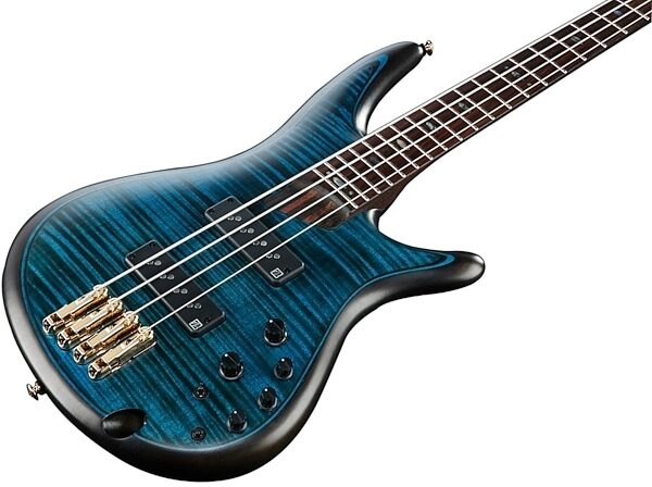 open zoom image for Ibanez SR1400E Premium Electric Bass (with Gig Bag), Deep Ocean Flat 2