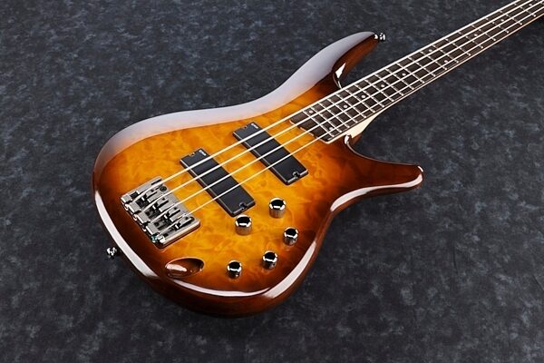 open zoom image for Ibanez SR400QM Quilt Top Electric Bass, Brown Burst Body Top