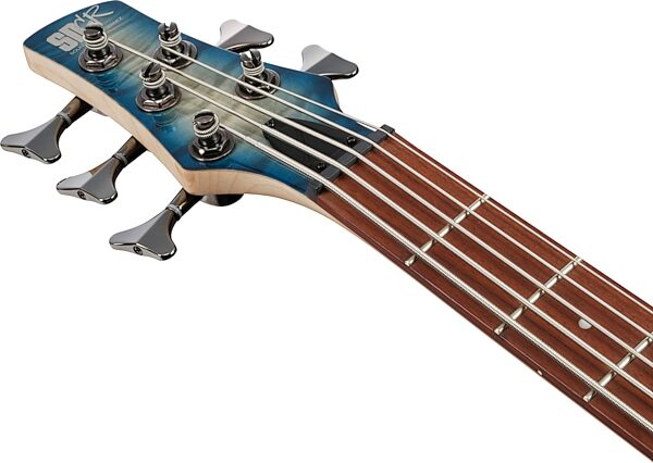 open zoom image for Ibanez SR405EQM Electric Bass, 5-String, Stained Cosmic Blue Starburst, Action Position Back