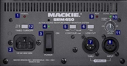 open zoom image for Mackie SRM450 Active Monitor, Rear Panel
