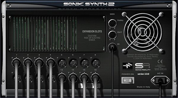 open zoom image for IK Multimedia Sonik Synth (Macintosh and Windows), Rear Interface