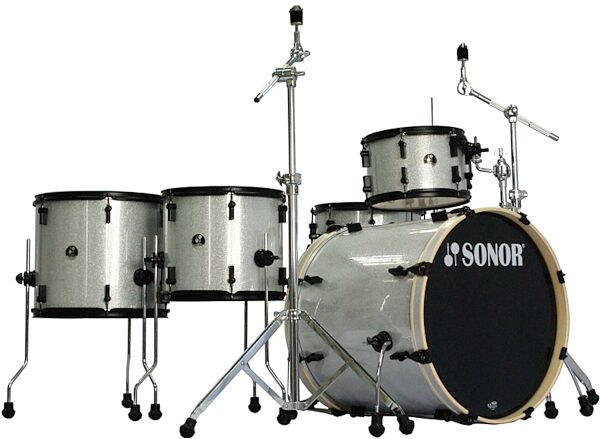 open zoom image for Sonor Special Edition Rock22 5-Piece Drum Shell Kit, Silver Galaxy