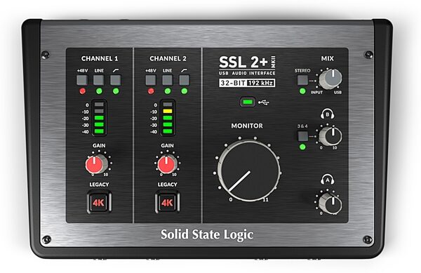 open zoom image for Solid State Logic SSL 2+ MKII 2x4 USB-C Audio Interface, New, Action Position Front
