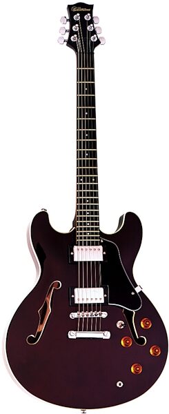 open zoom image for Silvertone SSLA30 Semi-Hollow Electric Guitar, Transparent Red