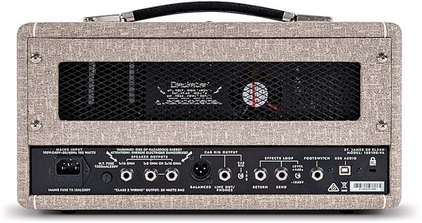 open zoom image for Blackstar St. James 50 EL34 Guitar Amplifier Head (50 Watts), Fawn, Action Position Back