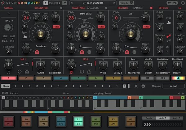 open zoom image for Sugar Bytes DrumComputer Drum Machine Software, Digital Download, Screenshot Front