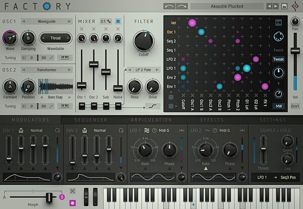 open zoom image for Sugar Bytes Factory Synthesizer Software, Digital Download, Screenshot Front