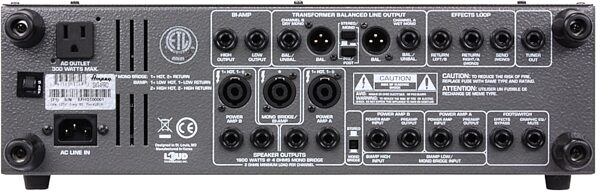 open zoom image for Ampeg SVT-4PRO Bass Amplifier Head (1200 Watts), New, Rear