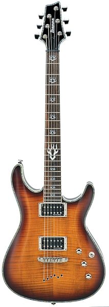 open zoom image for Ibanez SZ720FM Electric Guitar with Flame Maple Top, Dark Amber Burst