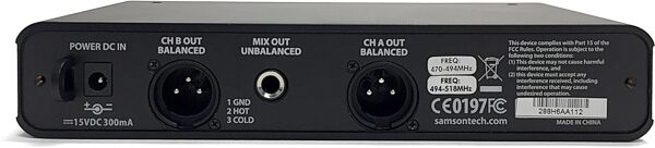 open zoom image for Samson CR288 Receiver for Concert 288 Wireless System, Band H, Main