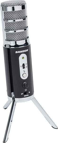 open zoom image for Samson Satellite Dual-Diaphragm USB/iOS Condenser Microphone, New, Angled on Stand
