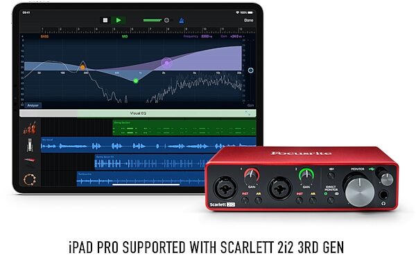 open zoom image for Focusrite Scarlett 2i2 3rd Gen USB Audio Interface, Supported with iPad Pro