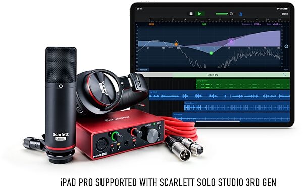 open zoom image for Focusrite Scarlett Solo Studio 3rd Gen Package, Supported with iPad Pro