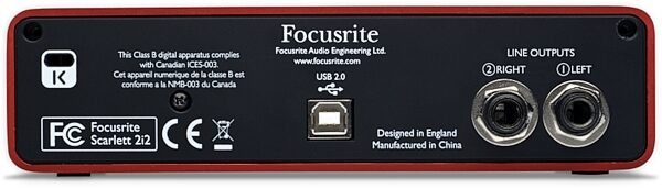 open zoom image for Focusrite Scarlett 2i2 USB Audio Interface, Rear