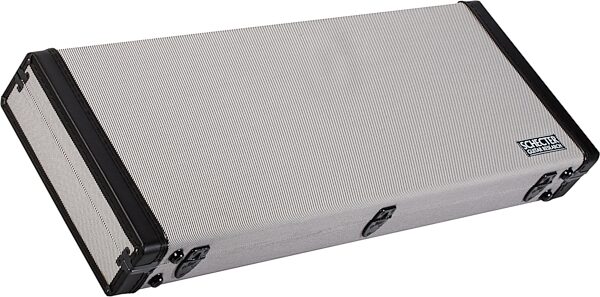 open zoom image for Schecter Vintage Tweed Wooden Electric Guitar Case, New, Action Position Back
