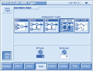 open zoom image for Roland V-Synth V Synthesizer, Screen Shot Modulation Type
