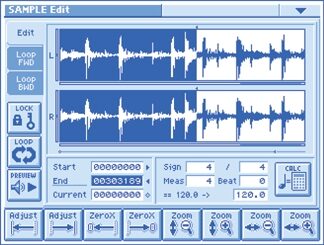 open zoom image for Roland V-Synth V Synthesizer, Screen Shot Sample Edit