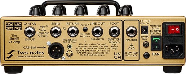 open zoom image for Victory V4 The Sheriff Pedalboard Amp with Two Notes Cab Sim, New, Action Position Back