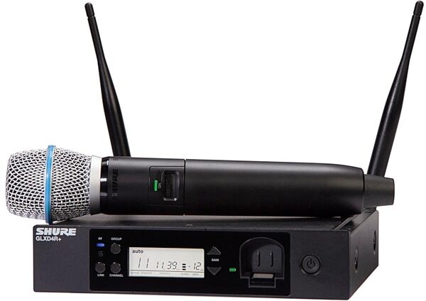 open zoom image for Shure GLXD24R+/B87A Handheld Wireless Beta 87a Microphone System, Band Z3 (2.4/5.8 GHz), Open Box (Like New), Main