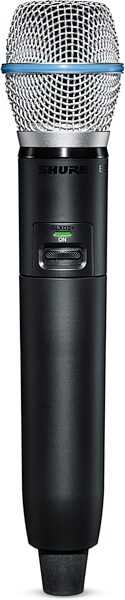 open zoom image for Shure GLXD24R+/B87A Handheld Wireless Beta 87a Microphone System, Band Z3 (2.4/5.8 GHz), Open Box (Like New), Action Position Back
