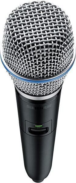open zoom image for Shure GLXD24R+/B87A Handheld Wireless Beta 87a Microphone System, Band Z3 (2.4/5.8 GHz), Open Box (Like New), Action Position Back