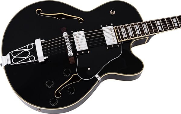 open zoom image for Sire Larry Carlton H7F Electric Guitar, Black, Action Position Back