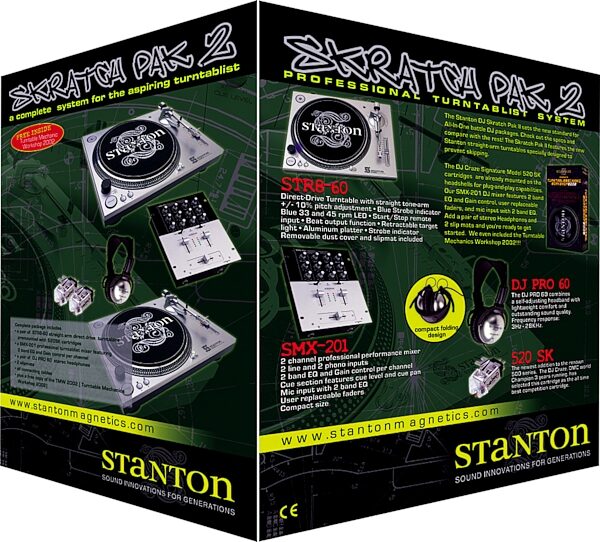 open zoom image for Stanton Skratch Pack II DJ Package, Box View
