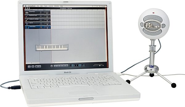 open zoom image for BLUE Snowball Condenser USB Microphone Package, With Laptop