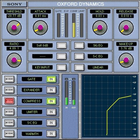 open zoom image for Sony Oxford Dynamics Plug-In For Pro Tools LE (Macintosh and Windows), Main