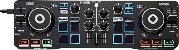 open zoom image for Hercules DJControl Starlight DJ Controller, New, Action Position Back