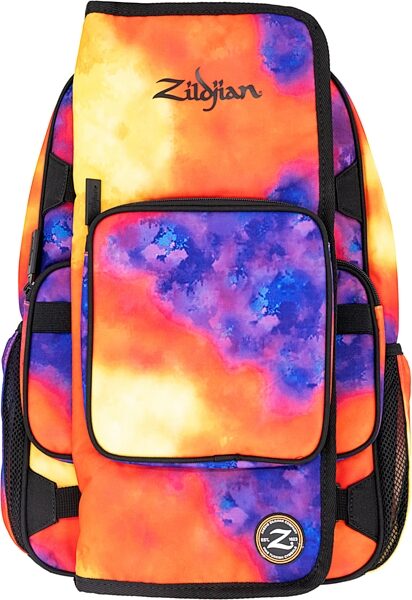 open zoom image for Zildjian Student Backpack, Orange/Blue/Yellow, with Stick Bag, Action Position Back
