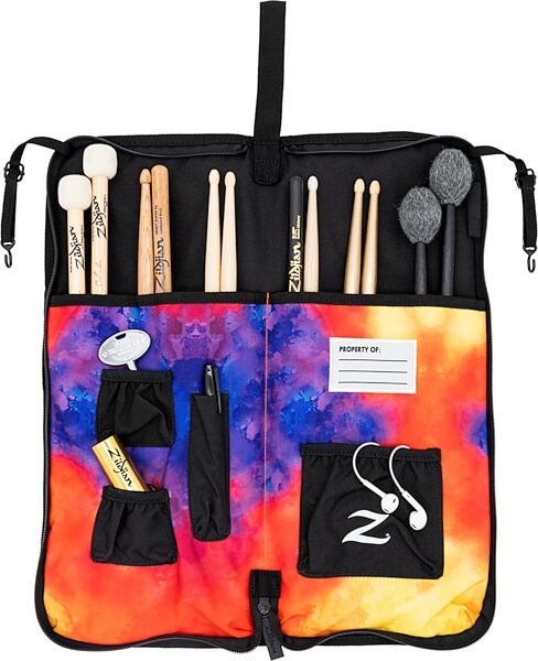 open zoom image for Zildjian Student Backpack, Orange/Blue/Yellow, with Stick Bag, Action Position Back