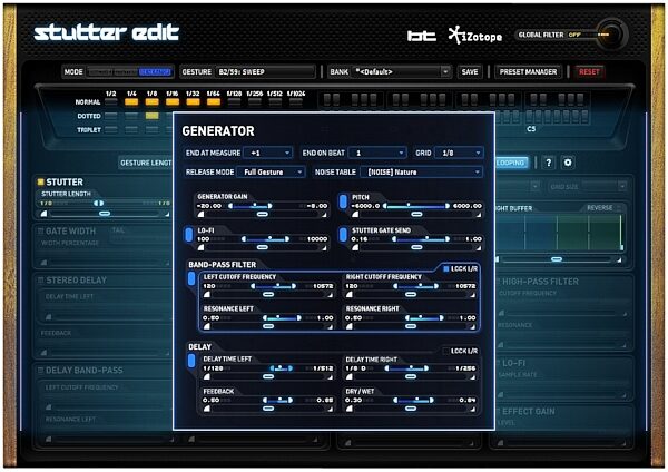 open zoom image for iZotope Stutter Edit Effect Software, Screenshot - Generator