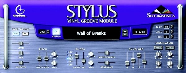 open zoom image for Spectrasonics Stylus Vinyl Groove (Macintosh and Windows), Screen Shot