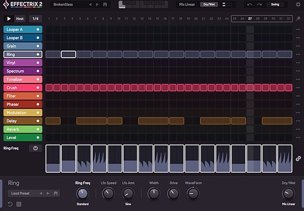 open zoom image for Sugar Bytes Effectrix Effect Sequencer Plug-in Software, Digital Download, Action Position Back