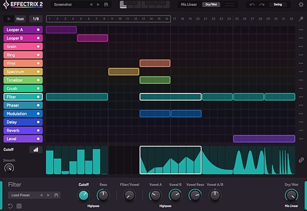 open zoom image for Sugar Bytes Effectrix Effect Sequencer Plug-in Software, Digital Download, Action Position Back