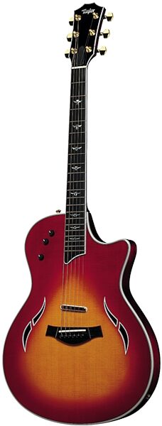 open zoom image for Taylor T5 Thinline Fiveway Custom Spruce Cutaway Acoustic-Electric Guitar (with Case), Cherry Burst