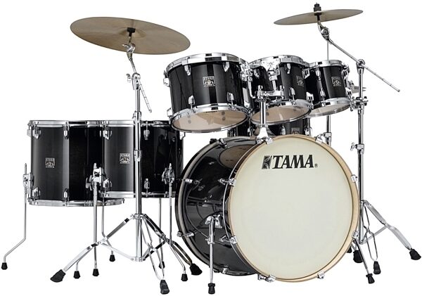 open zoom image for Tama CL72S Superstar Classic Drum Shell Kit, 7-Piece, Transparent Black Burst, Transparent Black Burst