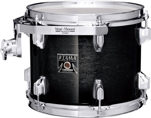 open zoom image for Tama CL72S Superstar Classic Drum Shell Kit, 7-Piece, Transparent Black Burst, Action Position Back