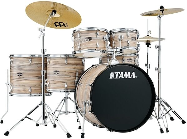 open zoom image for Tama IE62C Imperialstar Drum Kit, 6-Piece (with Meinl Cymbals), Natural Zebrawood, Main