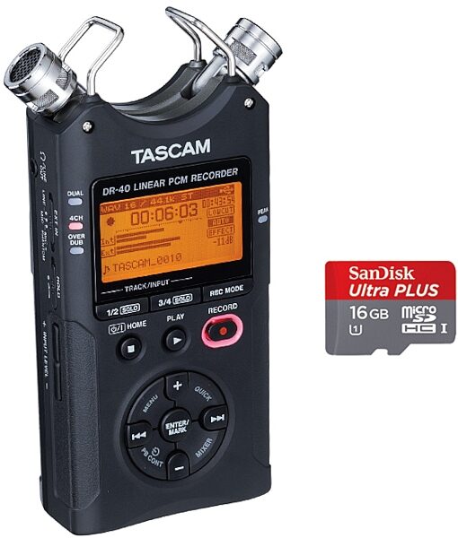 open zoom image for TASCAM DR-40 Portable Digital Recorder, tascam