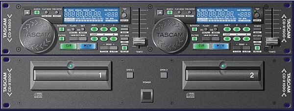 open zoom image for TASCAM CDX1500 Pro Dual CD Player, Face