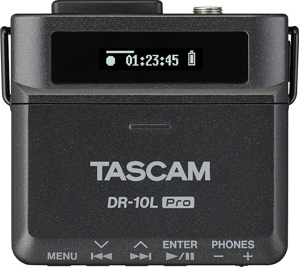 open zoom image for TASCAM DR-10L Pro 32-Bit Float Field Recorder (with Lavalier Microphone), Black, Front