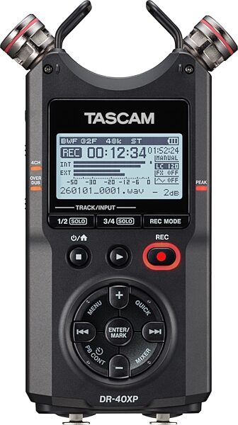 open zoom image for TASCAM DR-40XP 32-Bit 4-Channel Portable Recorder, New, Action Position Back