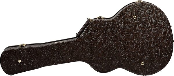 open zoom image for Taylor Grand Orchestra Acoustic Guitar Case, Brown Western Floral, Action Position Back
