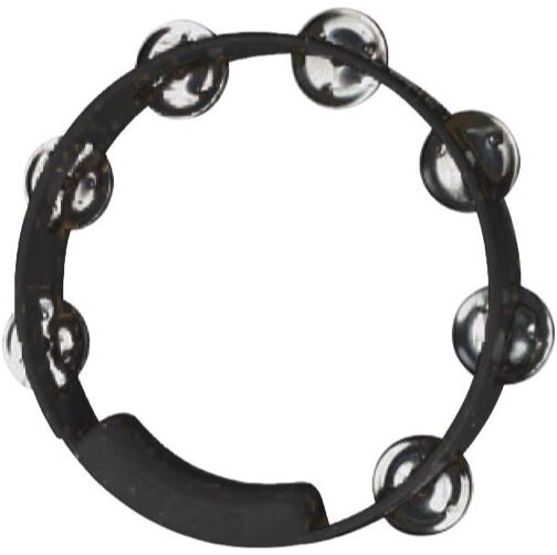 open zoom image for Rhythm Tech True Colors Tambourine (8 Inch, Single Row), Black, 8 inch, Main